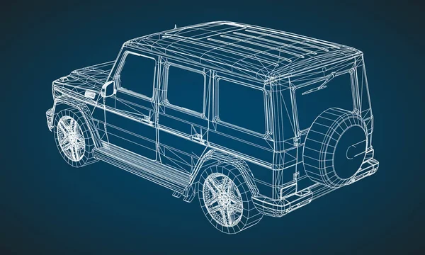 Modelo Bastidor Premium Suv Con Diseño Clásico Ilustración Vectorial Una — Archivo Imágenes Vectoriales