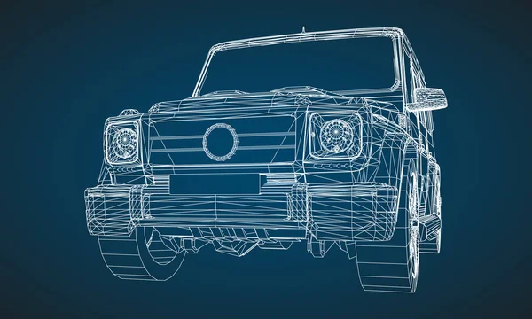 Modelo Bastidor Premium Suv Con Diseño Clásico Ilustración Vectorial Una — Archivo Imágenes Vectoriales