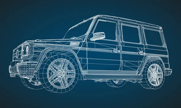 Modelo Bastidor Premium Suv Con Diseño Clásico Ilustración Vectorial Una — Archivo Imágenes Vectoriales