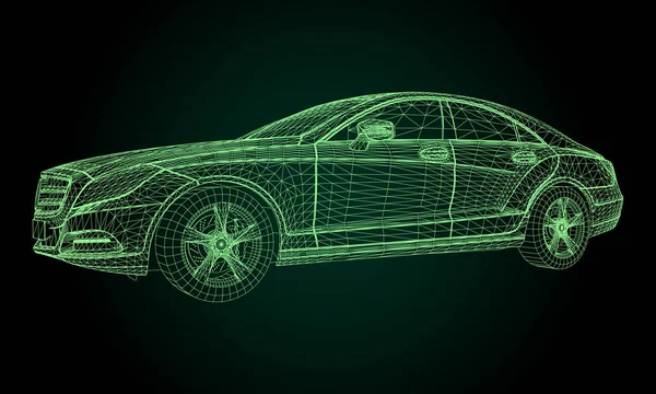 Het Model Sport Een Premium Sedan Vectorillustratie Vorm Van Een — Stockvector