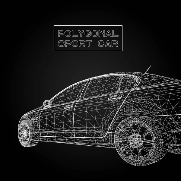 概要3次元車モデルの創造的な概念ベクトル背景 スポーツカー — ストックベクタ