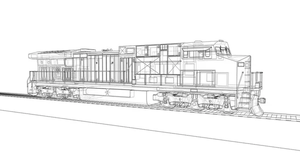 Locomotiva Ferroviária Diesel Moderna Com Grande Potência Força Para Mover — Fotografia de Stock