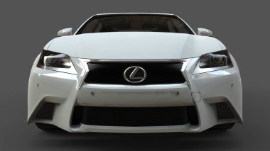 3D model beyaz lexus gs gri arka plan üzerinde. 3D render.