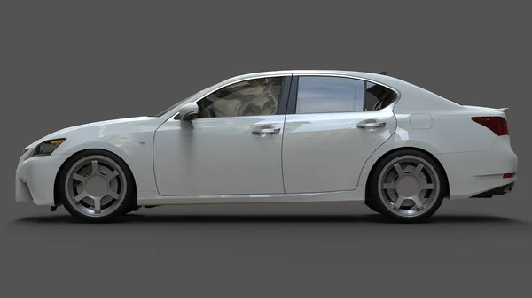 3d modelo blanco lexus gs sobre fondo gris. renderizado 3d . — Foto de Stock