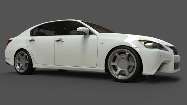 3d model white lexus gs on grey background. 3d rendering. — Stock Photo, Image