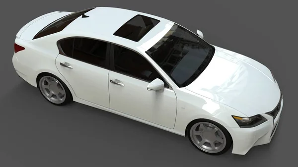3D-model witte lexus gs op grijze achtergrond. 3D-rendering. — Stockfoto