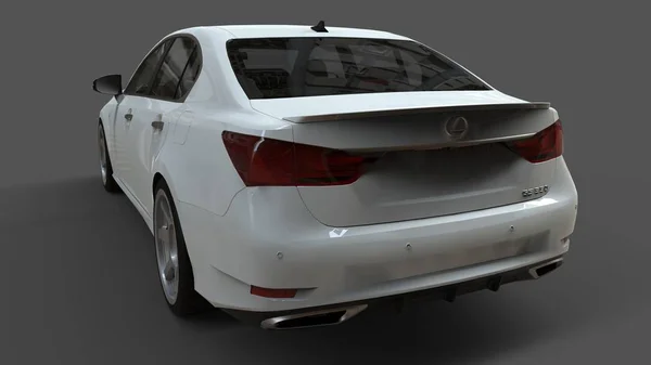 3d modelo blanco lexus gs sobre fondo gris. renderizado 3d . — Foto de Stock