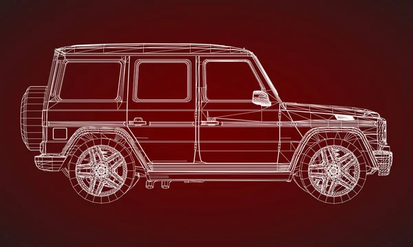 Modelo Suv Quadro Premium Com Design Clássico Ilustração Vetorial Uma —  Vetores de Stock