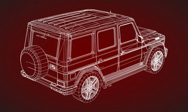 Modelo Bastidor Premium Suv Con Diseño Clásico Ilustración Vectorial Una — Archivo Imágenes Vectoriales