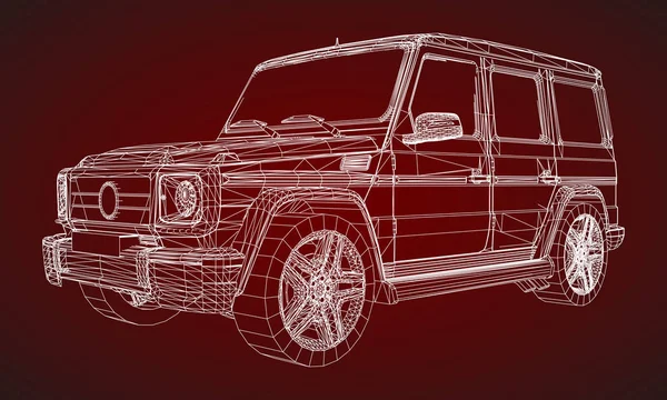 Modelo Bastidor Premium Suv Con Diseño Clásico Ilustración Vectorial Una — Vector de stock