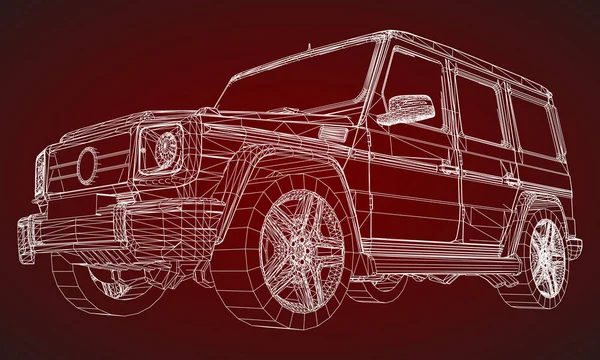 Modelo Bastidor Premium Suv Con Diseño Clásico Ilustración Vectorial Una — Vector de stock