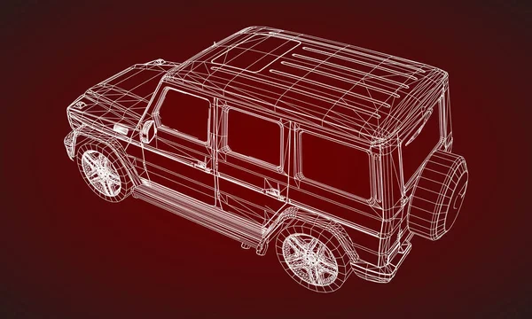 Modelo Suv Quadro Premium Com Design Clássico Ilustração Vetorial Uma — Vetor de Stock