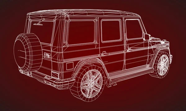 Modelo Bastidor Premium Suv Con Diseño Clásico Ilustración Vectorial Una — Archivo Imágenes Vectoriales