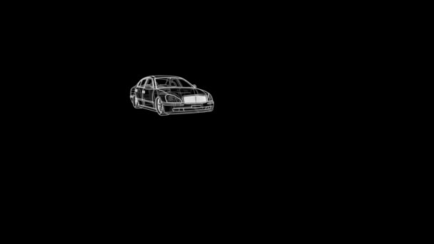 Große Limousine Sport Tuning Des Polygonalen Gitters — Stockvideo