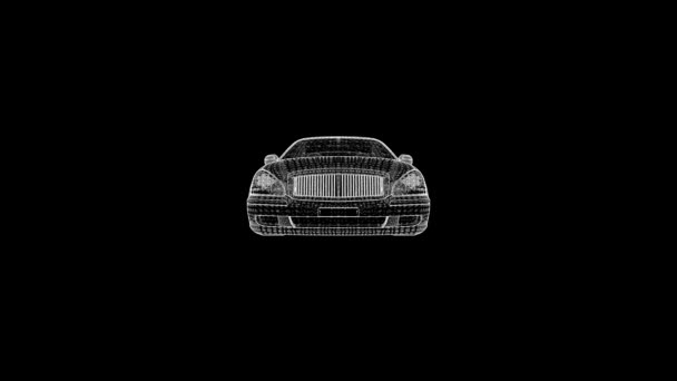 Large Sedan Sports Tuning Polygonal Grid — Stock Video