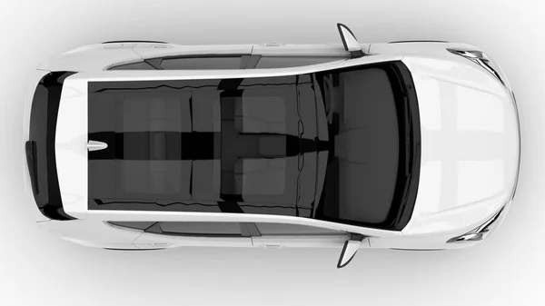 Белый Городской Кроссовер Премиум Класса Белом Фоне Рендеринг — стоковое фото