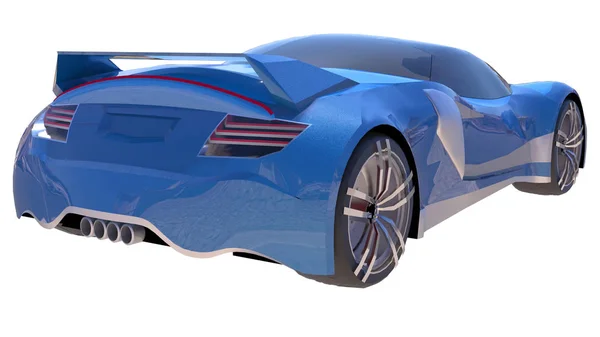 Blauer glänzender Konzeptsportwagen der Zukunft. — Stockfoto