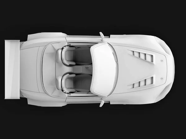 Modern beyaz plastik spor Cabrio. Açık araba tuning ile. 3D render. — Stok fotoğraf