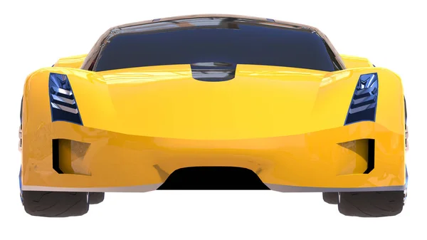 Yellow Shiny Conceptual Sports Car Future — Stock Photo, Image