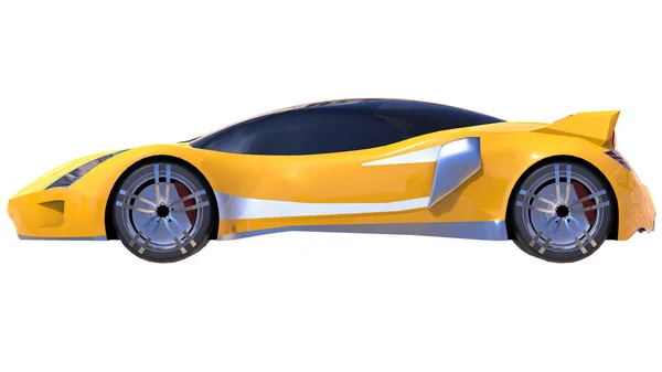 Gelb Glänzender Konzeptsportwagen Der Zukunft — Stockfoto
