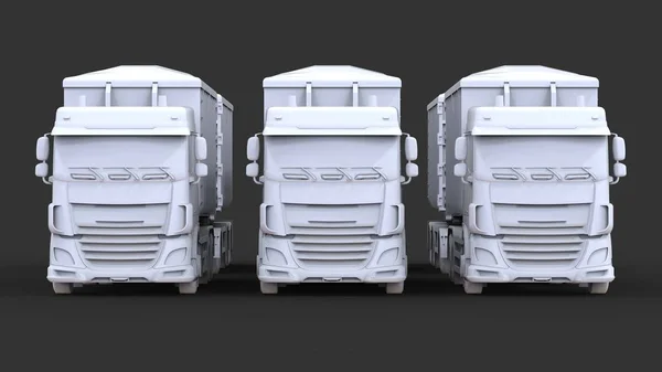 Μεγάλο Λευκό Φορτηγά Ξεχωριστό Ρυμουλκουμένων Για Μεταφορά Των Γεωργικές Και — Φωτογραφία Αρχείου