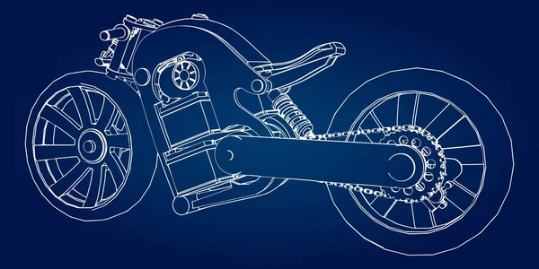 Concepto Motocicleta Eléctrica Del Futuro Ilustración Vectorial Líneas Contorno — Archivo Imágenes Vectoriales