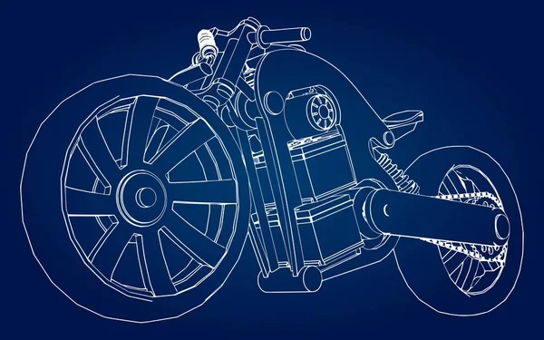 Koncepcja Motocykl Elektryczny Przyszłości Ilustracja Wektorowa Warstwic — Wektor stockowy