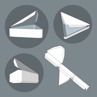 Die kesme şablonu kutusuyla. Ambalaj kutusu için gıda, Hediyelik veya diğer ürünleri. Beyaz arka plan üzerinde izole. Tasarımınız için hazır. Ürün Ambalaj vektör Eps10