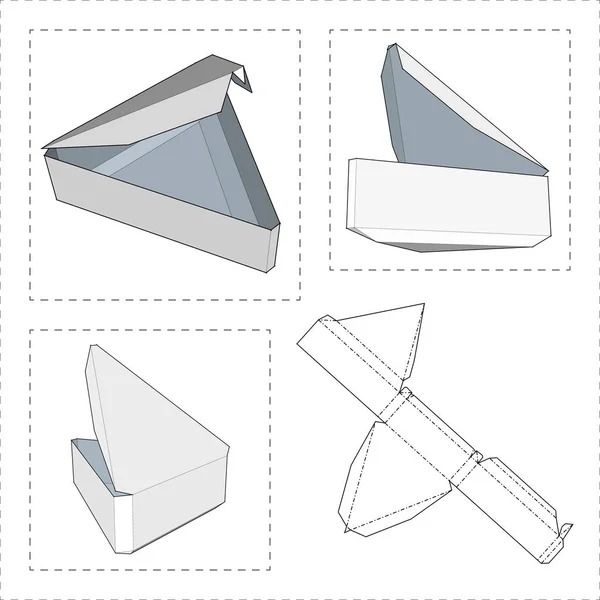 与模具切割模板框 填料箱为食品 礼物或其他产品 白色背景上的孤立 准备好您的设计 产品包装矢量 Eps10 — 图库矢量图片