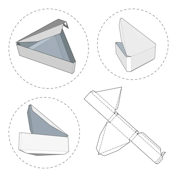 Boîte Avec Modèle Die Cut Boîte Emballage Pour Nourriture Cadeau — Image vectorielle