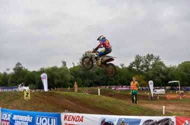 Rusya. Tula. 22 Temmuz 2018. Rusya şampiyonasında motocross