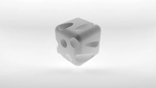 Κύβος Έννοια Ισομετρική Λογότυπο Λευκό Φόντο Rendering — Φωτογραφία Αρχείου