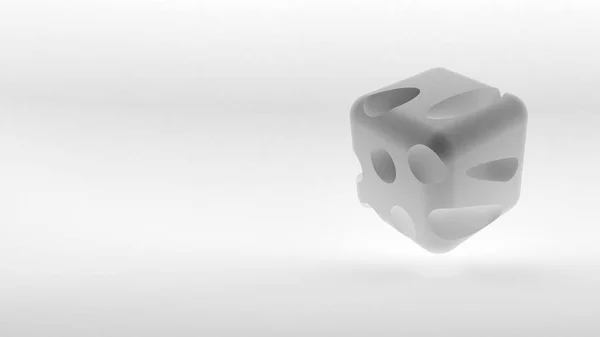 Conceito Logotipo Isométrico Cubo Fundo Branco Renderização — Fotografia de Stock