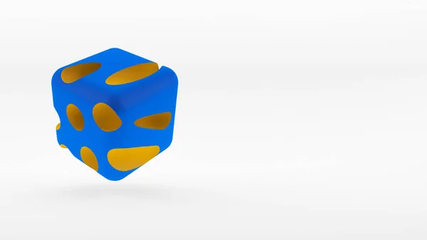 Beyaz Arka Plan Üzerinde Küp Izometrik Logo Kavramı Render — Stok fotoğraf