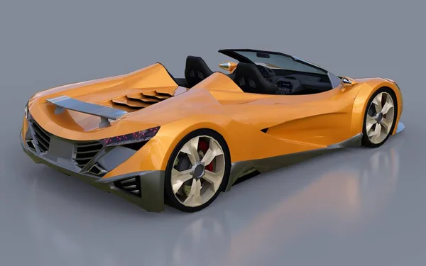 Cabriolet Deportivo Conceptual Naranja Para Conducir Por Ciudad Pista Carreras — Foto de Stock