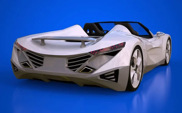 Cabriolet Deportivo Conceptual Blanco Para Conducir Por Ciudad Pista Carreras —  Fotos de Stock