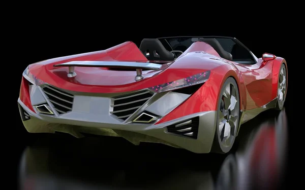 Cabriolet Deportivo Conceptual Rojo Para Conducir Por Ciudad Pista Carreras — Foto de Stock