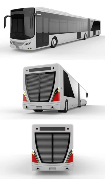 Großer Stadtbus Mit Zusätzlichem Verlängertem Teil Für Große Fahrgastkapazitäten Berufsverkehr — Stockfoto