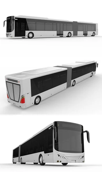 Installez Grand Bus Urbain Avec Une Partie Allongée Supplémentaire Pour — Photo