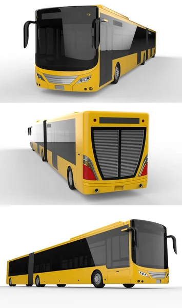Установите Большой Городской Автобус Дополнительной Удлиненной Частью Больших Пассажирских Мощностей — стоковое фото