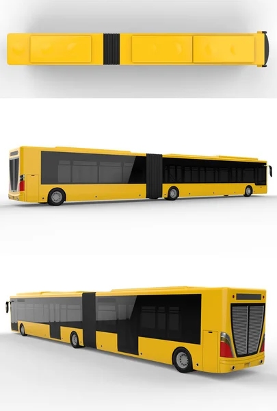 Stel Grote Stadsbus Met Een Extra Verlengde Deel Voor Grote — Stockfoto