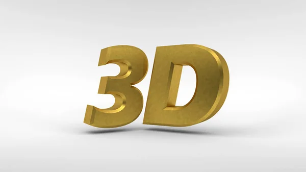 金色3D 标志被隔离在白色背景与反射效果 — 图库照片