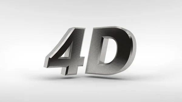 金属4D 标识在白色背景下与反射效果隔离 — 图库照片