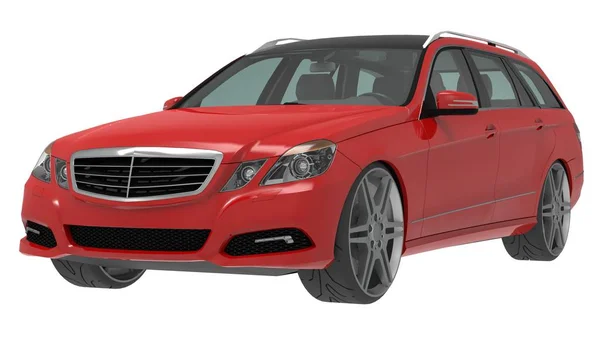 Duży rodzinny biznes czerwony samochód sportowy i w tym samym czasie wygodną obsługę. renderowania 3D. — Zdjęcie stockowe