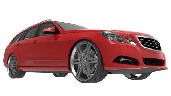Duży rodzinny biznes czerwony samochód sportowy i w tym samym czasie wygodną obsługę. renderowania 3D. — Zdjęcie stockowe