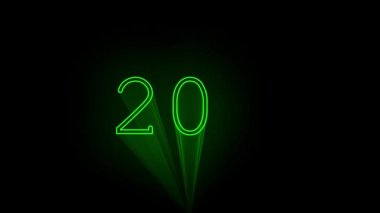 Yüzde 100 veri yükleme sayacı 0. Neon boru ve resim yeşil lazer ışınları parlayan.