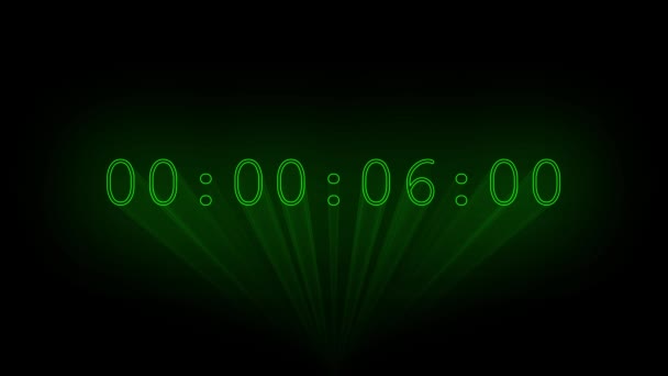 Grüner Sekunden Timecode Durch Laserstrahlen Gezeichnet — Stockvideo