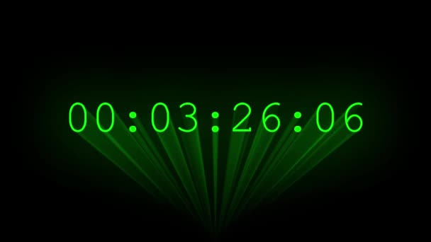 Código Tempo Verde Desenhado Com Feixes Laser — Vídeo de Stock