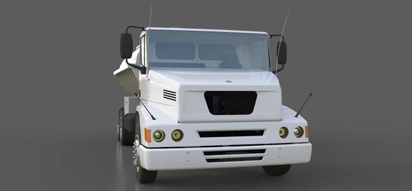 Großer Weißer Lkw Tankwagen Mit Einem Polierten Metallanhänger Ansichten Von — Stockfoto