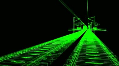 Yer İstasyonu metro, tramvay ve tren ulaşım. Kamera istasyonu tüm uzayda hareket eder..